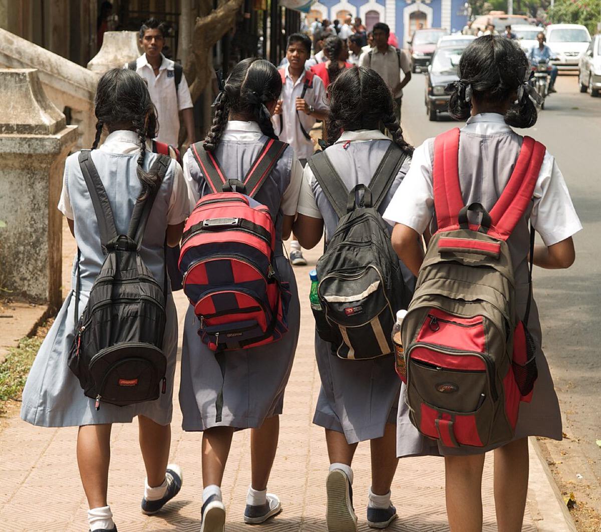 Senior secondary students in India heading to school for board and entrance exam season